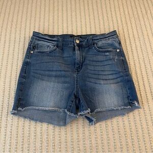 Judy Blues - Stretchy Denim Blue Jean Women's Shorts - Size: Large